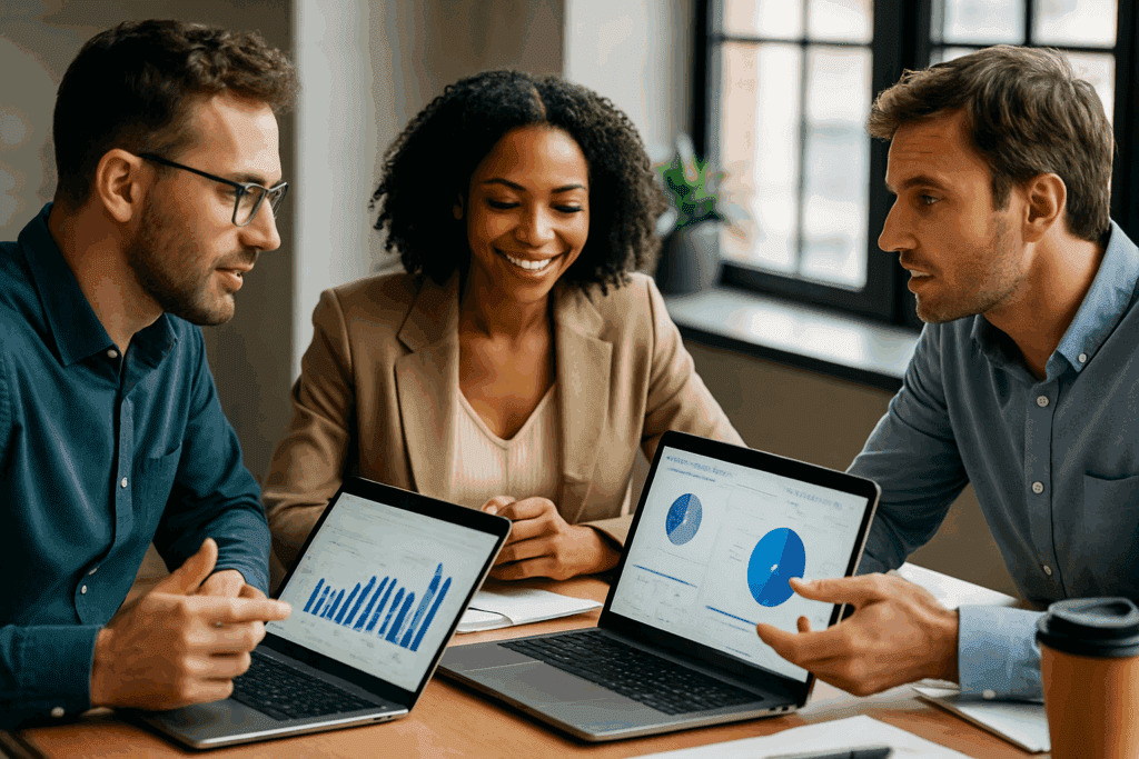professional team planning digital campaign